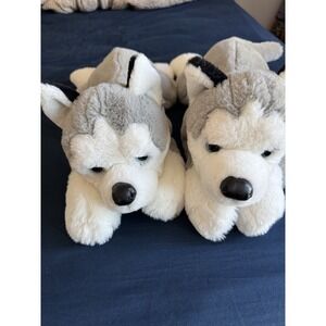 Plush Husky Dogs (2) FAO SCHWARZ 21"